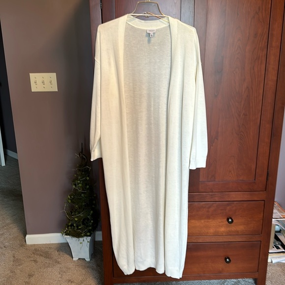 Aware long cream cardigan sweater duster - Picture 1 of 3